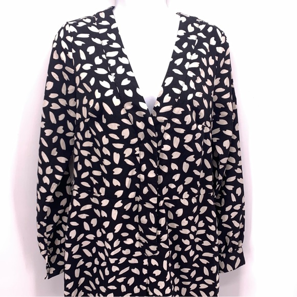 FRNCH Paris 'Mabel Jumpsuit black n cream neutral Pantsuit button up size Small - Picture 4 of 9